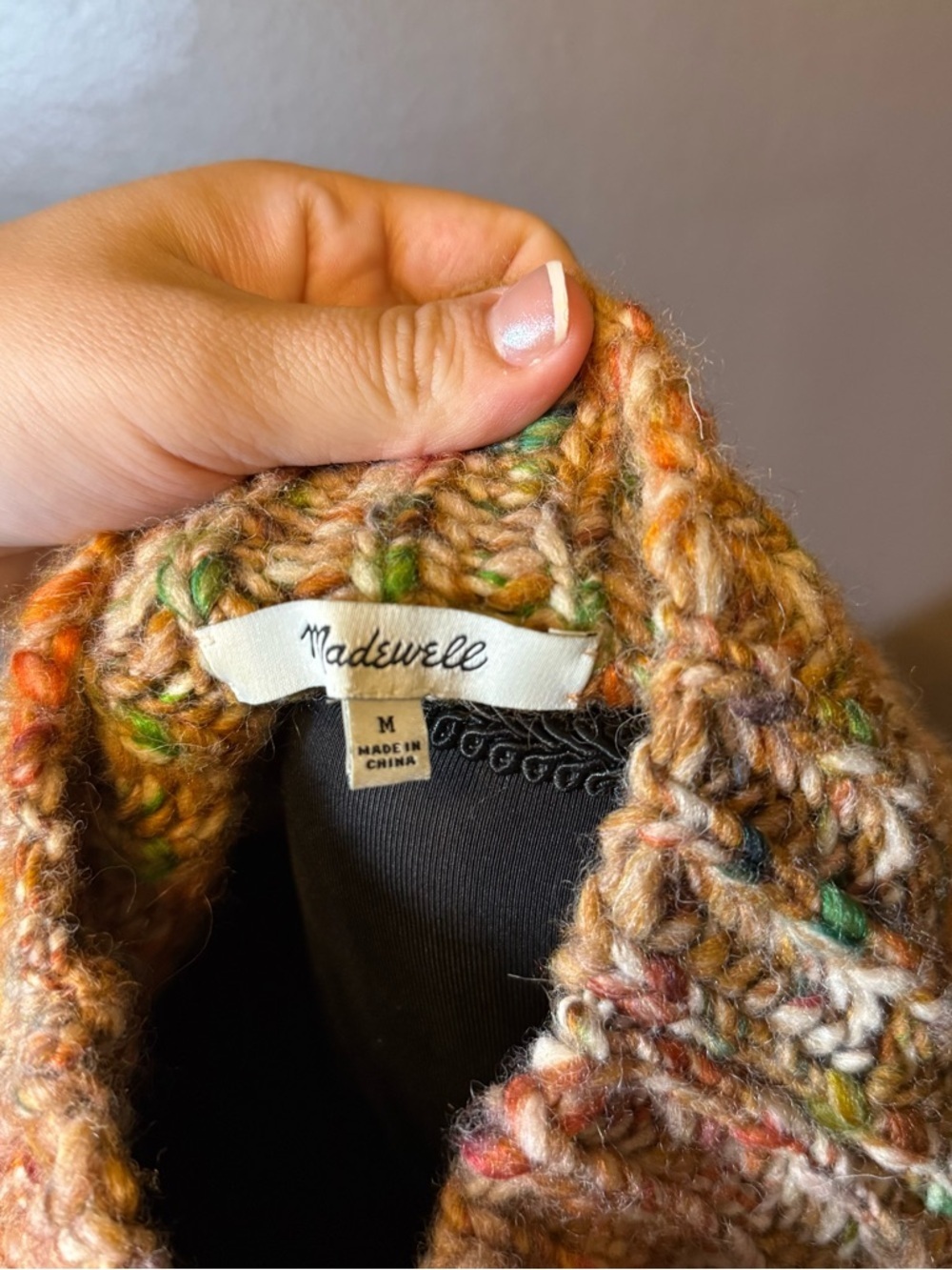 Madewell Multicolored Ribbed Turtleneck Sweater - Orange Speckle - Picture 3 of 5